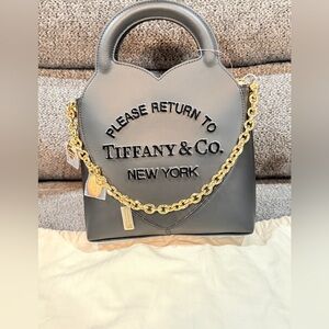 Tiffany & Co. Black Handbag with Gold Chain